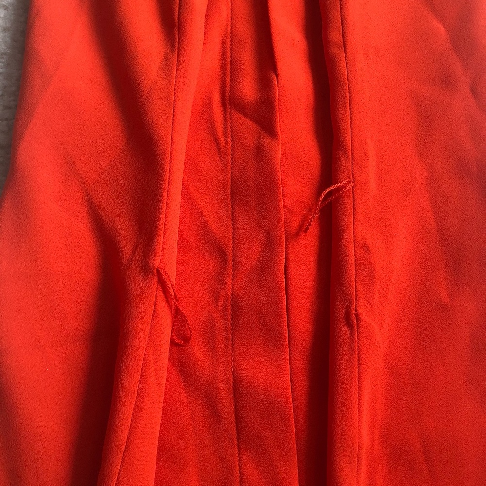 AS IS Michael Kors Bright Orange Shirt Dress, sz 0 - Picture 7 of 11
